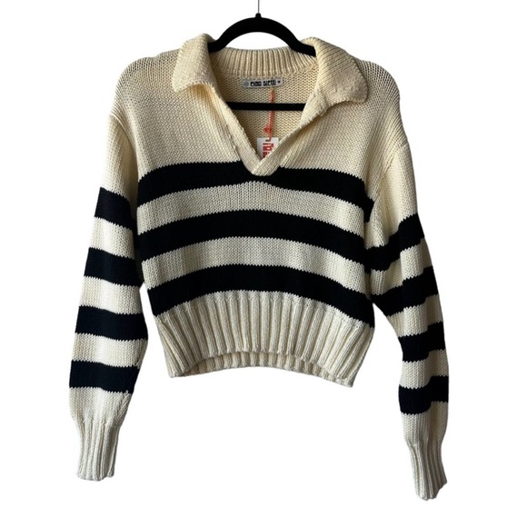 EUC Ciao Lucia Venezia Polo Sweater Ivory Black - Picture 3 of 5